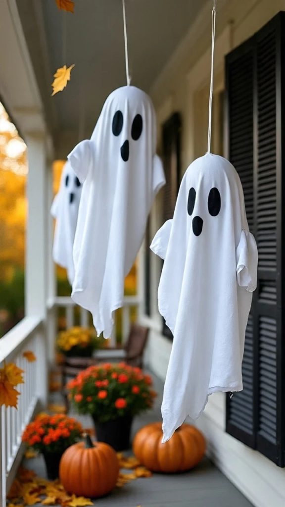 pumpkin-headed ghost figure with glowing eyes