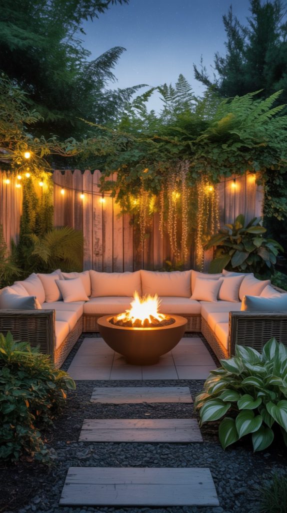 Pergola reading nook with curtains and lounge chair