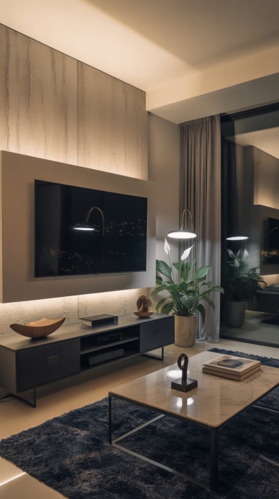 Hidden TV with sliding barn doors