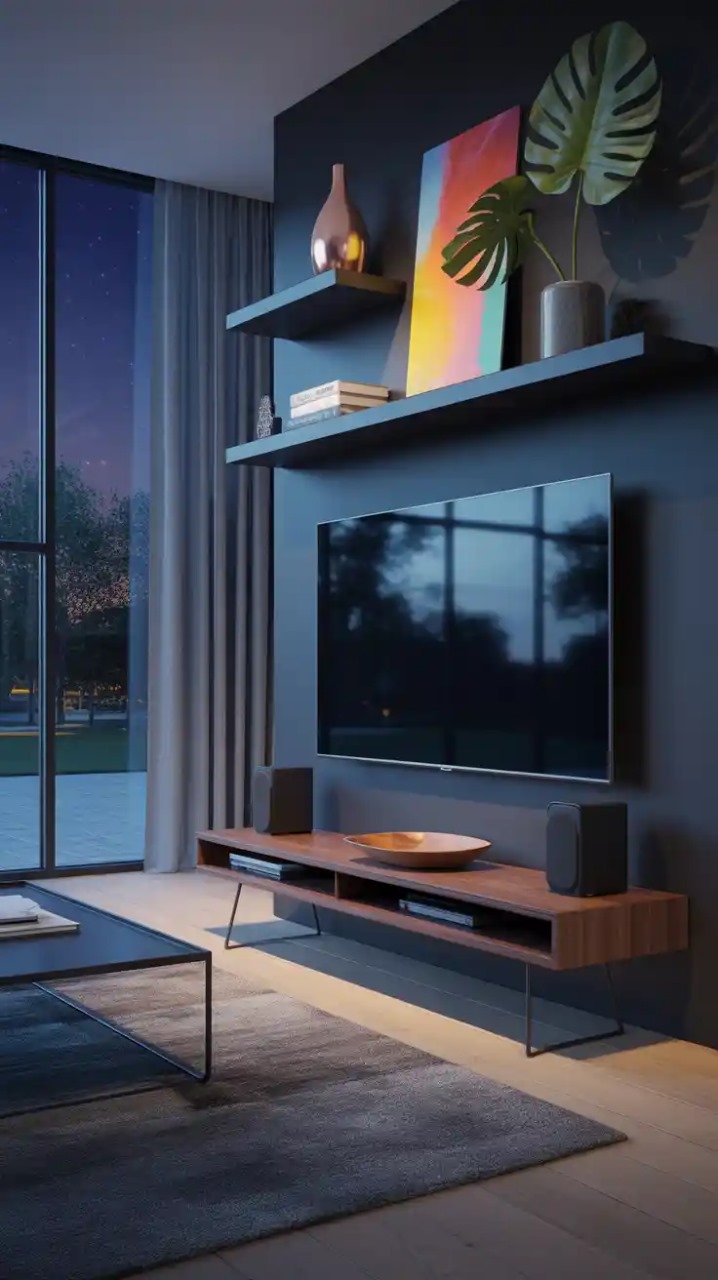 TV wall with LED backlighting