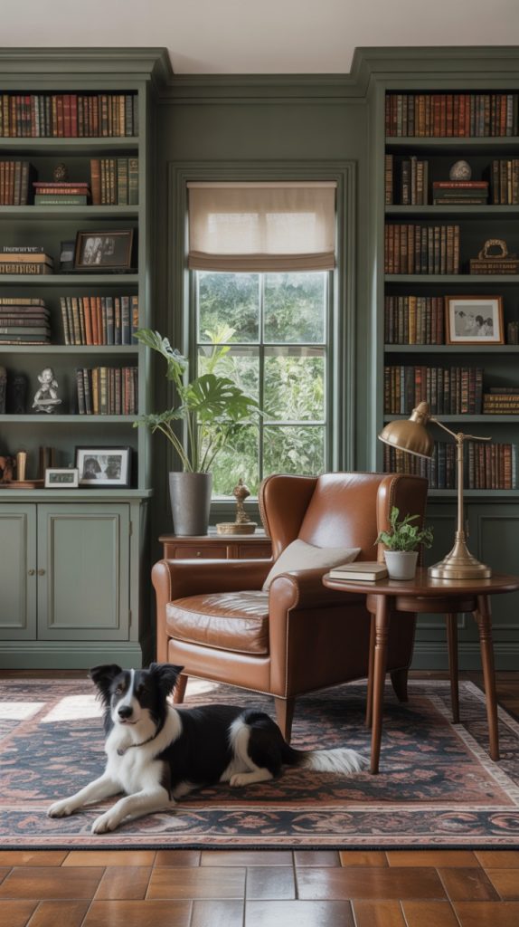 Ladder bookshelf with decorative accents