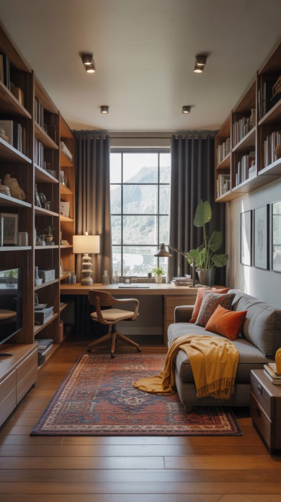 Reading nook setup with loveseat and side table