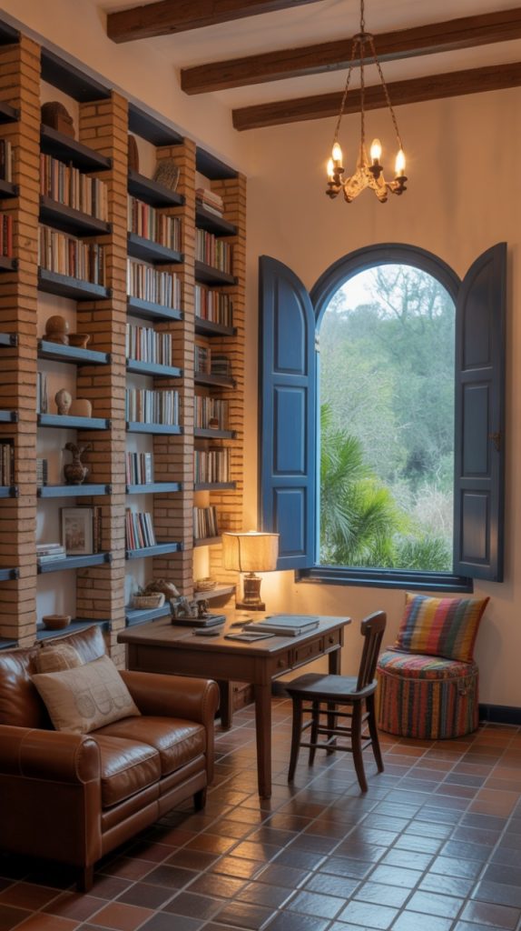 DIY rustic bookshelf made from wooden crates