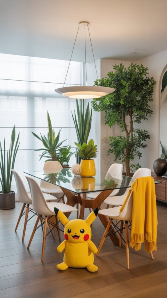 Urban jungle apartment with monstera plant decor