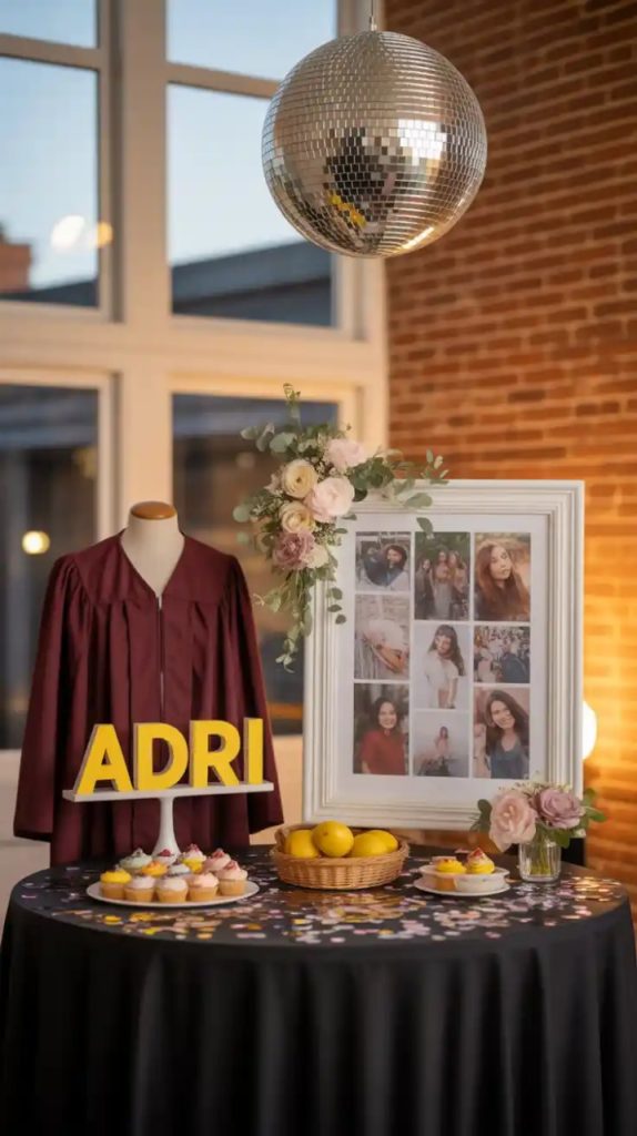Autumn-inspired senior table with pumpkins and leaves