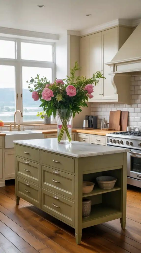 Cozy L-shaped kitchen with natural wood tones