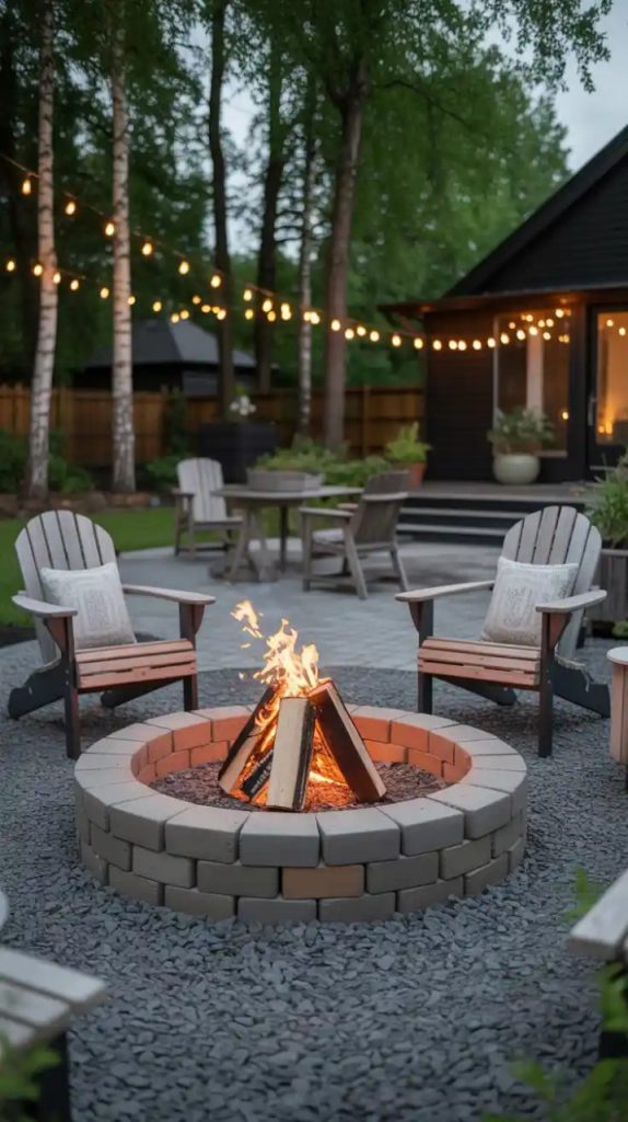 outdoor fire pit with cooking grate