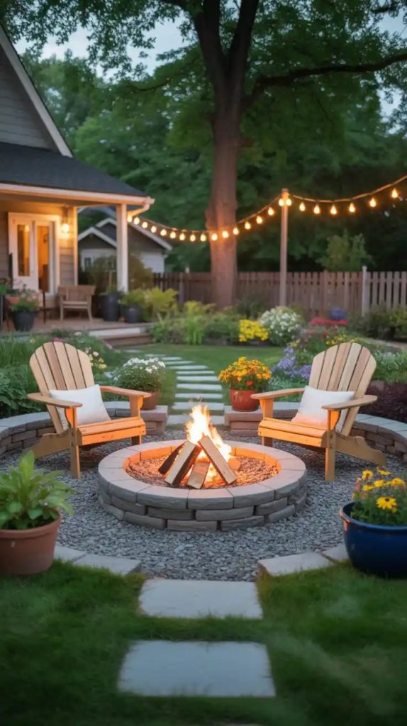 creative garden fire pit landscaping
