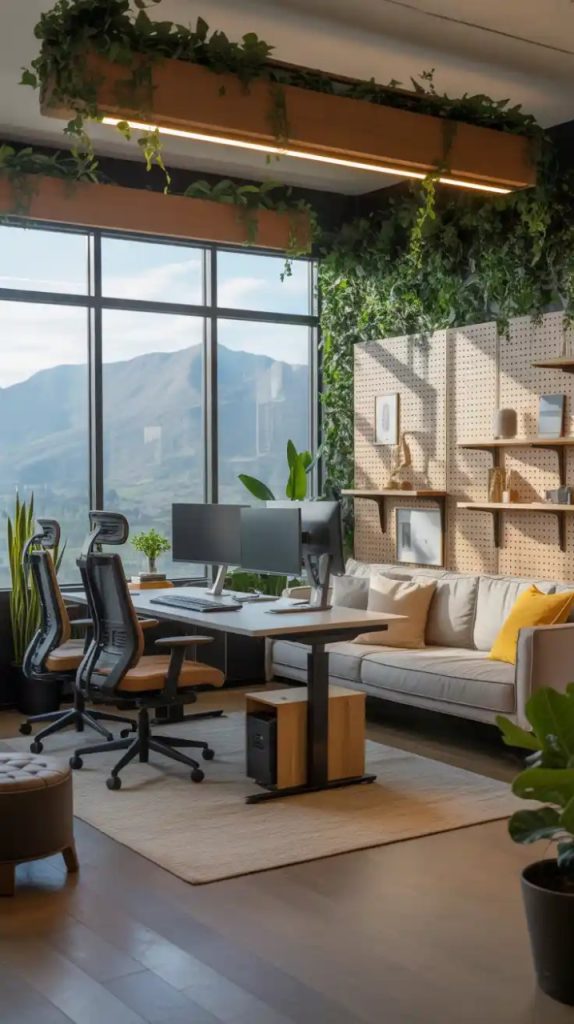 Foldable wall-mounted desk in small apartment
