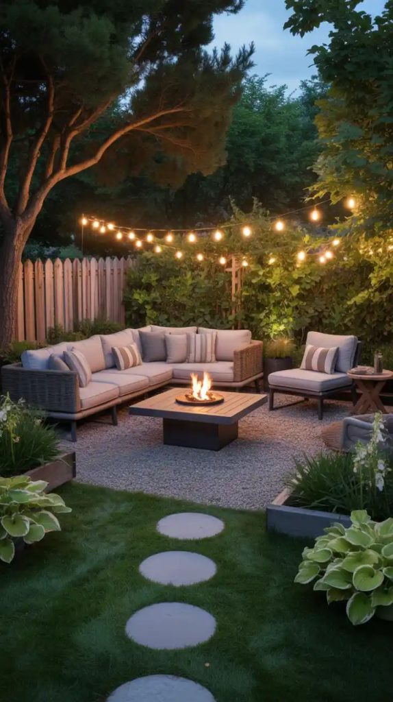 Hammock between green trellis plants in secret garden