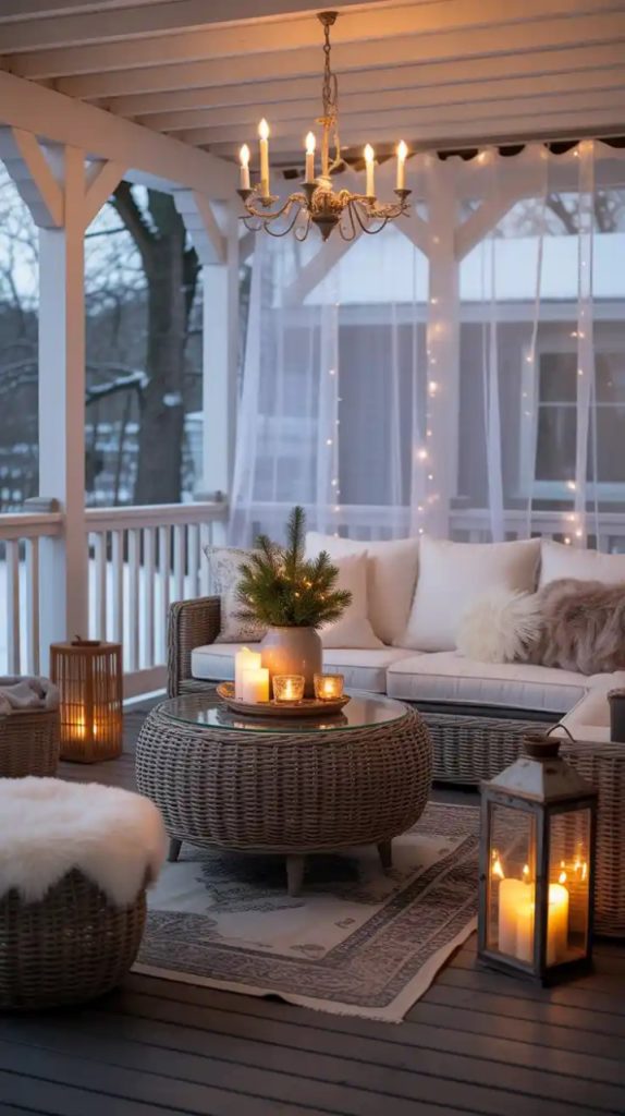 small front porch with potted plants and flowers