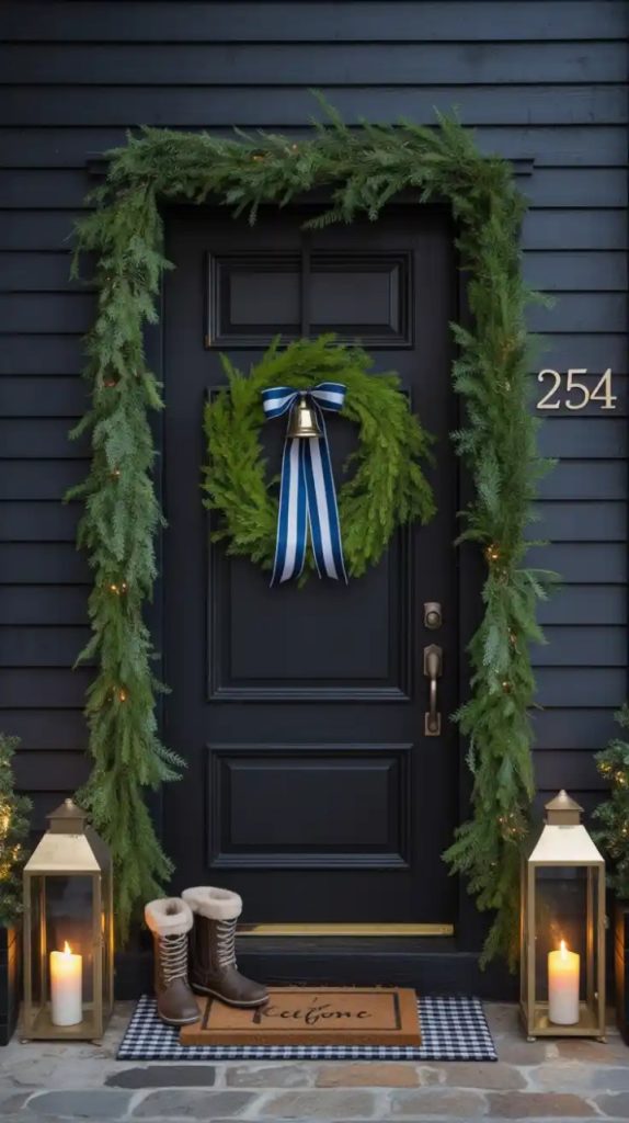 string lights hanging on budget porch design