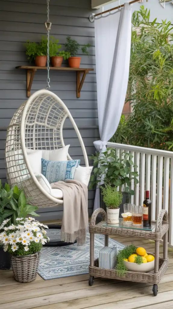 hanging planters for small front porch space