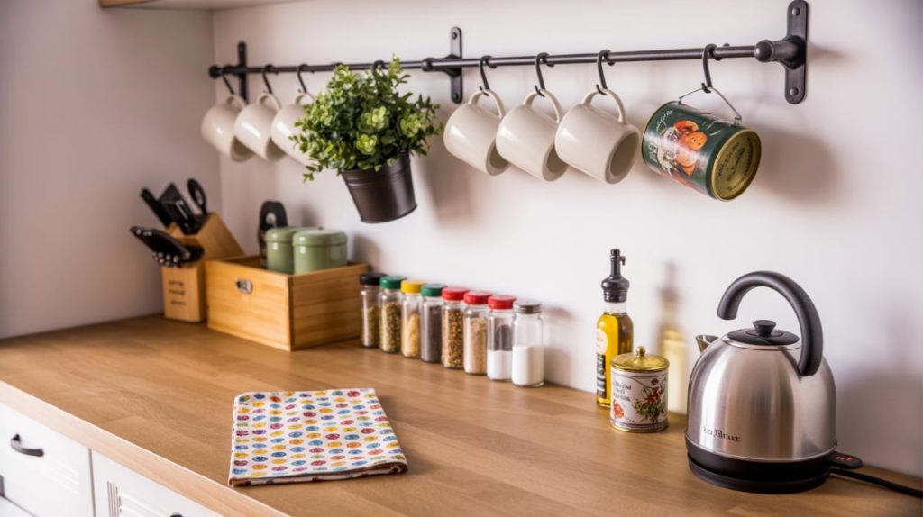 Compact refrigerator with labeled containers