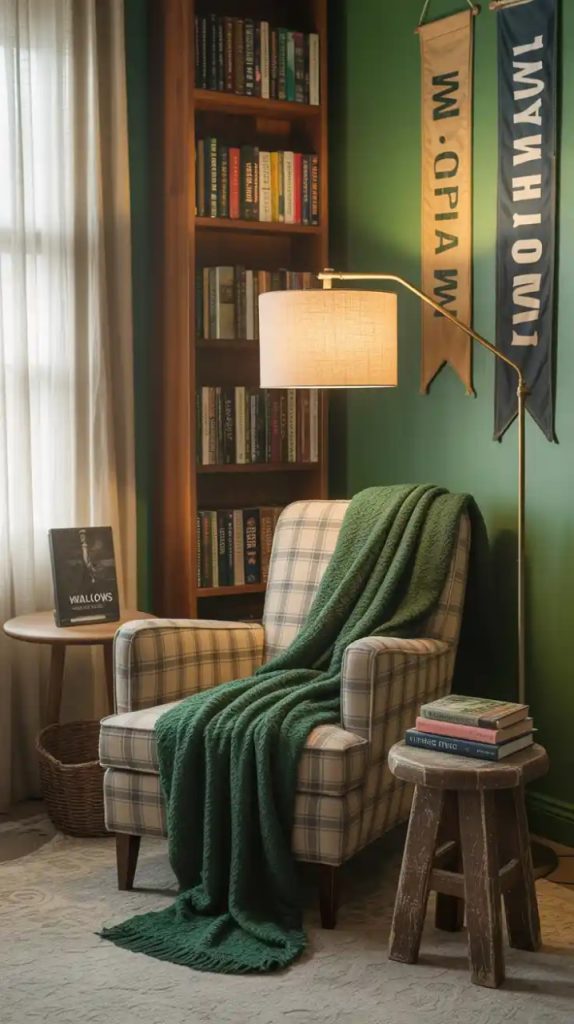 Floor cushions and bean bags in a family TV lounge