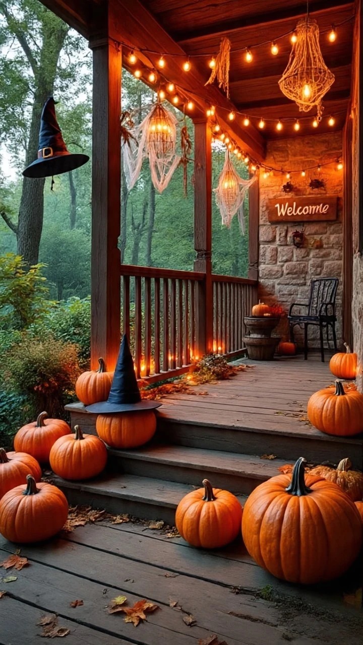 Halloween porch decor