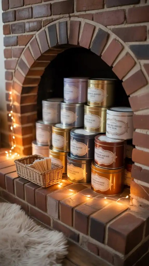 non-working fireplace décor