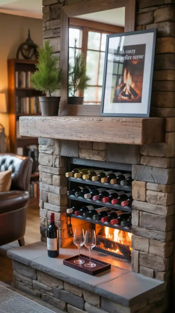 unused fireplace décor