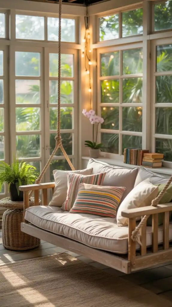 Bamboo privacy screen on a small balcony