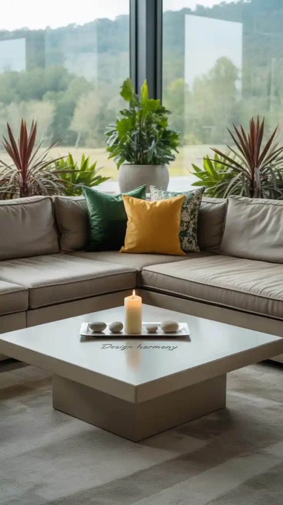 Fireplace-centered conversation pit design idea