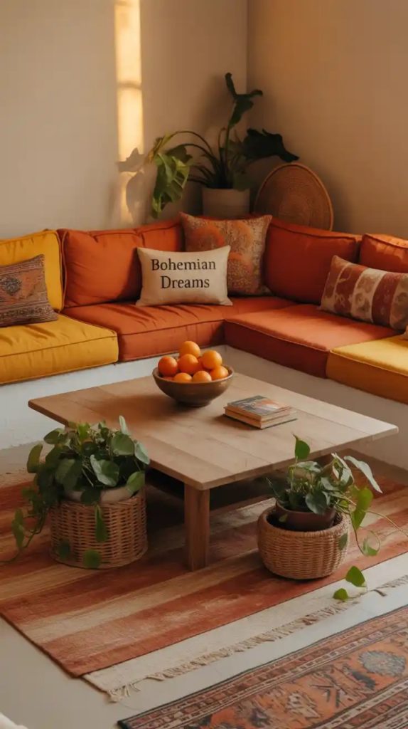 Multi-level conversation pit with tiered seating
