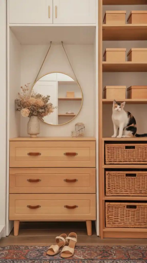 vanity storage boho