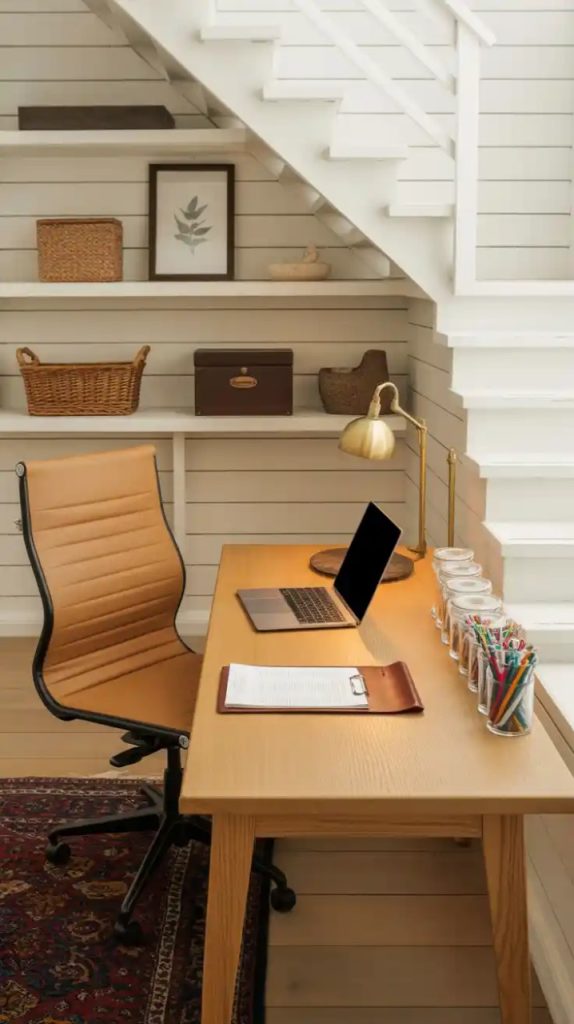 reading corner under stairs
