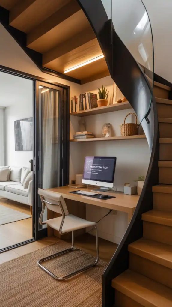 under stairs study space ideas