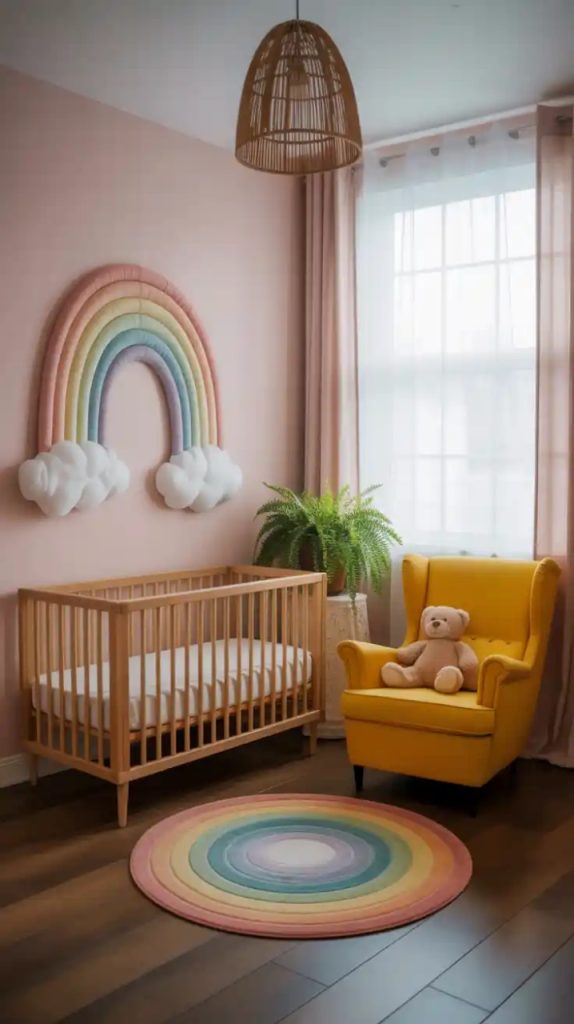 modern rainbow nursery design