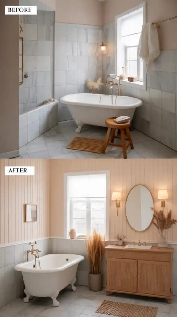 Natural stone boho shower design