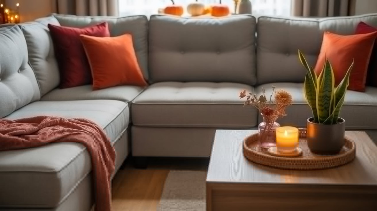 Rustic wooden coffee table with brass accents