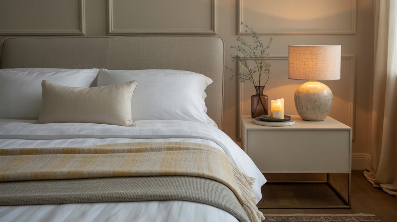 Small bedroom with light walls and airy décor