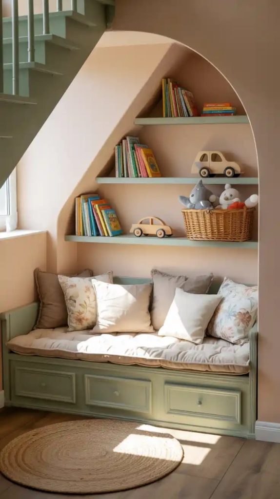 Secret hideaway nook with small hidden door