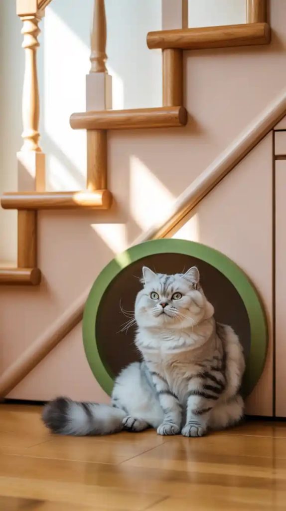 Classic dog house nook under stairs design