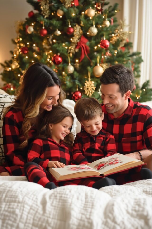 Rustic cabin Christmas décor with evergreen garlands