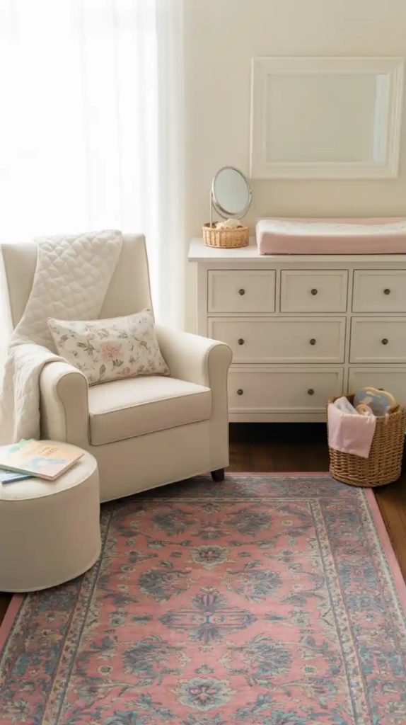 Boho nursery with greenery and hanging plants