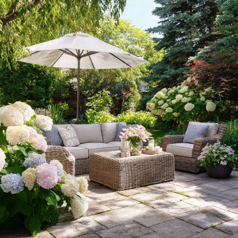 Mixed textures with jute rug and rattan chair