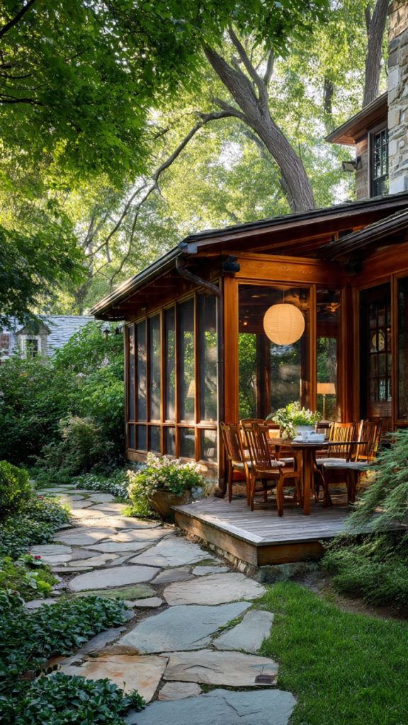 Indoor jungle sunroom filled with tropical plants