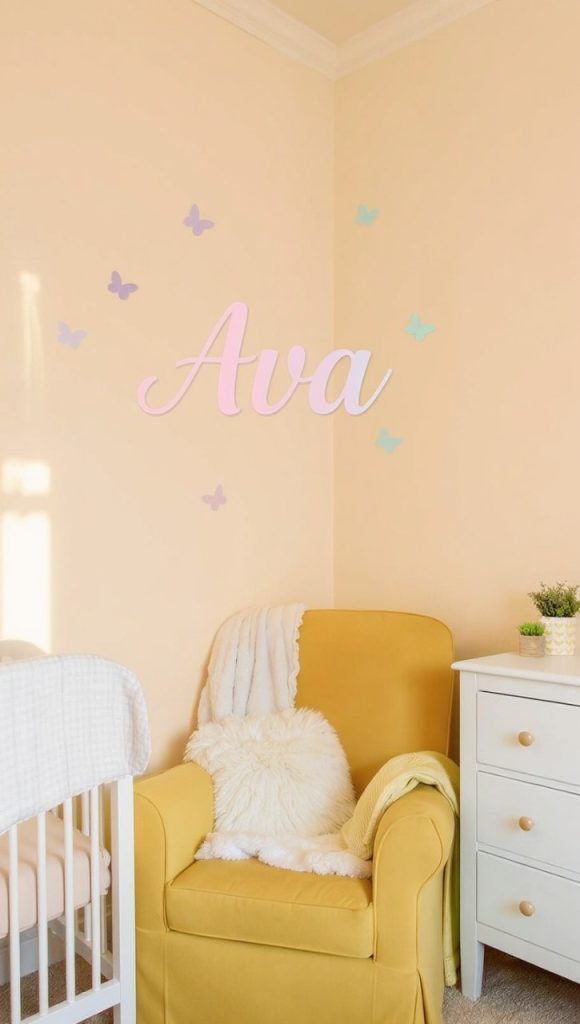 Butterfly-patterned nursery curtains