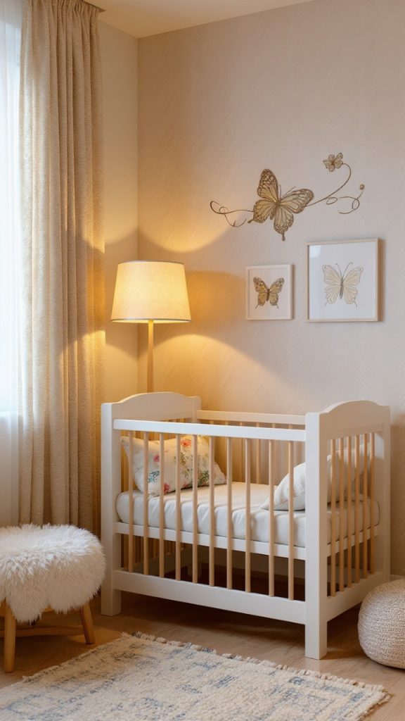 Butterfly lamps and fairy lights décor