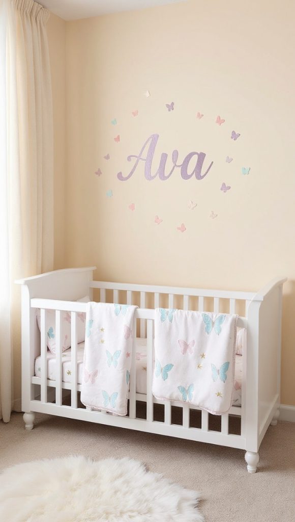 Rocking chair with butterfly cushions