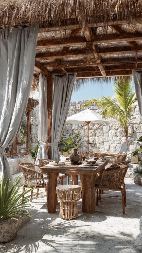 Bold striped outdoor patio curtains