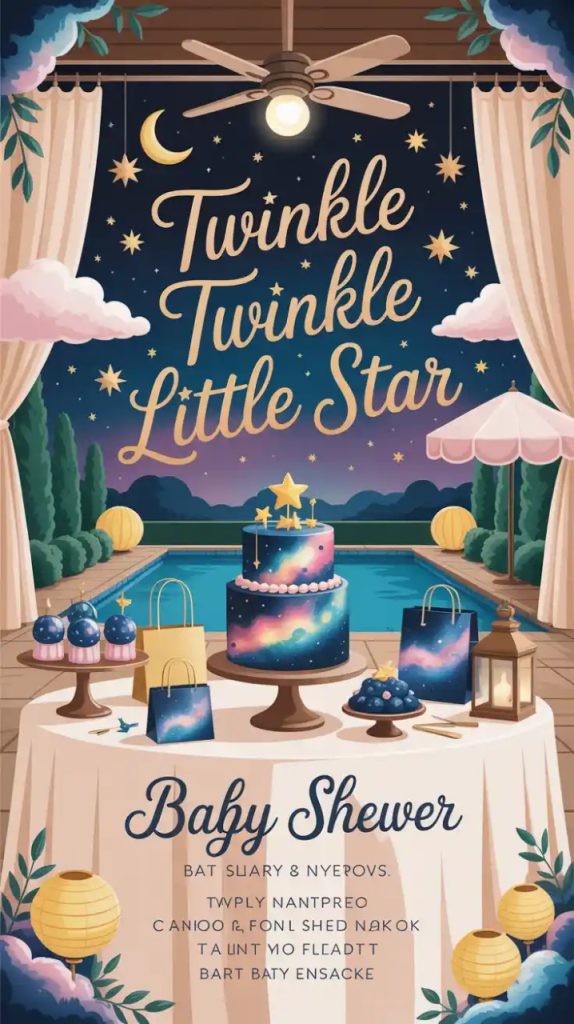 Vintage storybook baby shower table centerpiece