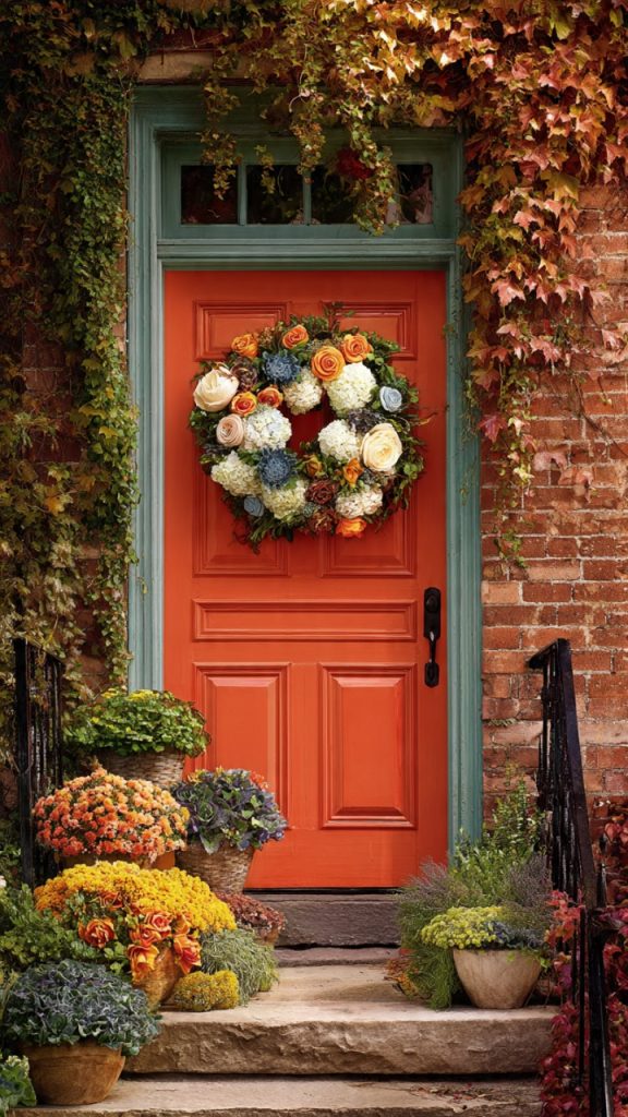 Layered woven mats and rugs at a cozy entryway