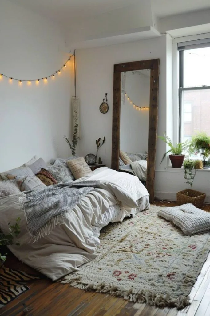 Black and white glam baddie bedroom style