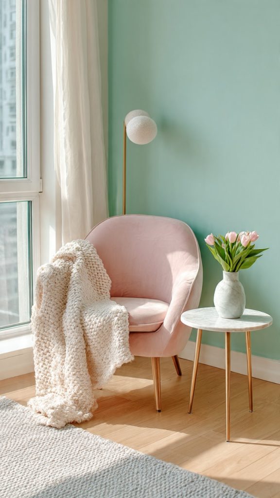 Built-in L-shaped bench for bedroom corner