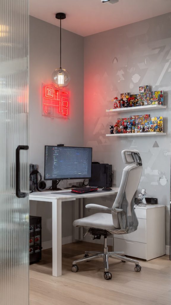 Small game room with bar and poker setup