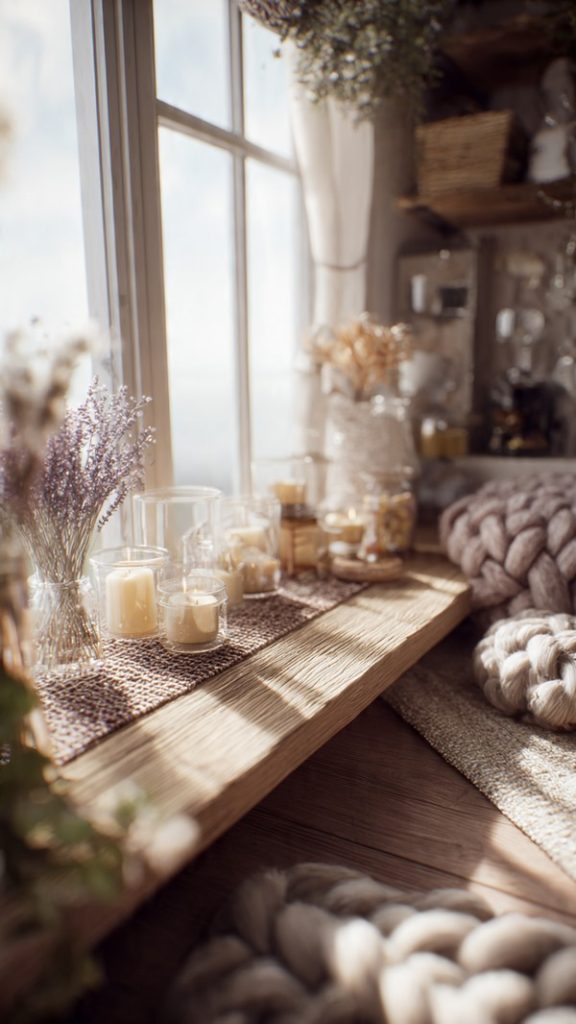 Herb garden setup on sunny kitchen window