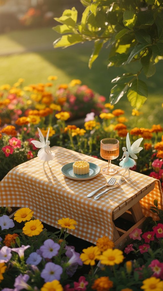 layered broken pot fairy garden