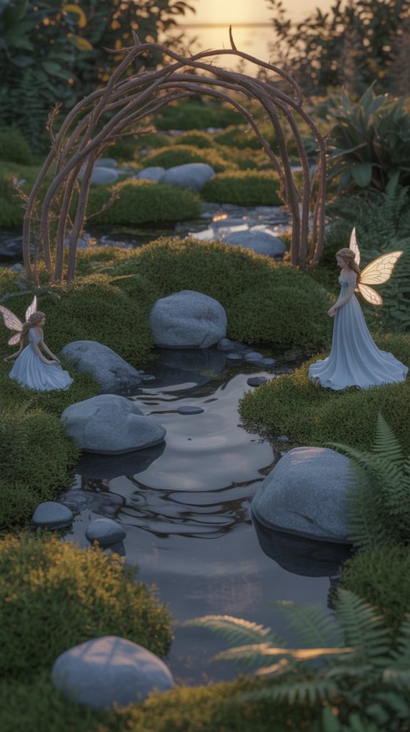 hanging basket fairy garden idea